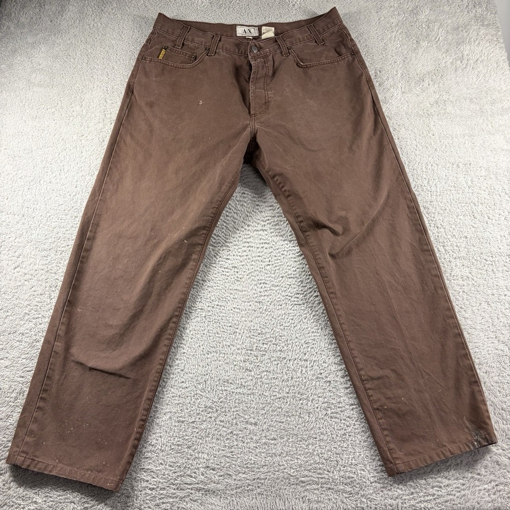 Vintage A|X Armani Exchange Jeans Mens 32 Brown Copper Distressed 90s Retro